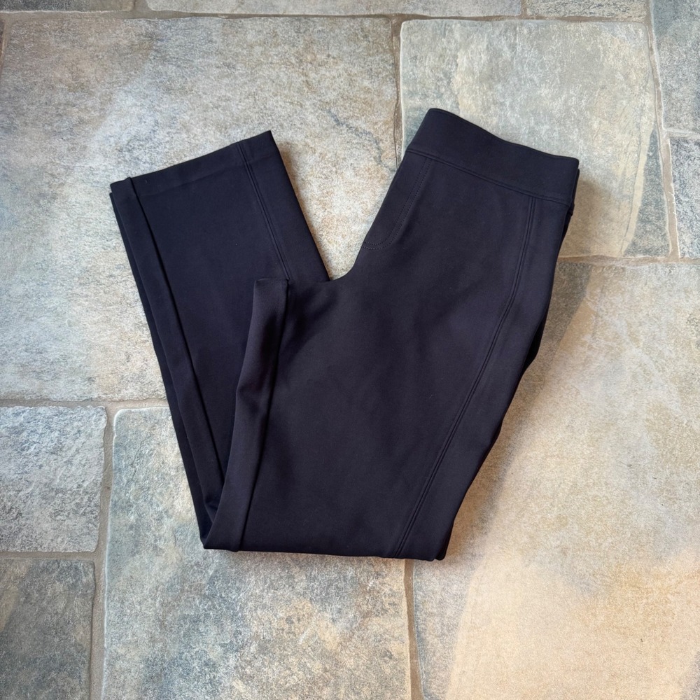 Spanx The Perfect Pant Slim‎ Straight Navy Pants M Pull-On Ponte 27" Inseam - Picture 7 of 7